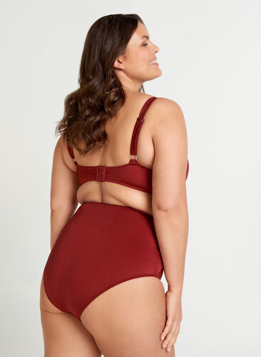 High waisted bikini bottoms, Rusty Red, Model image number 1