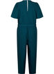 Jumpsuit with belt and short sleeves, Sea Moss Melange, Packshot image number 1