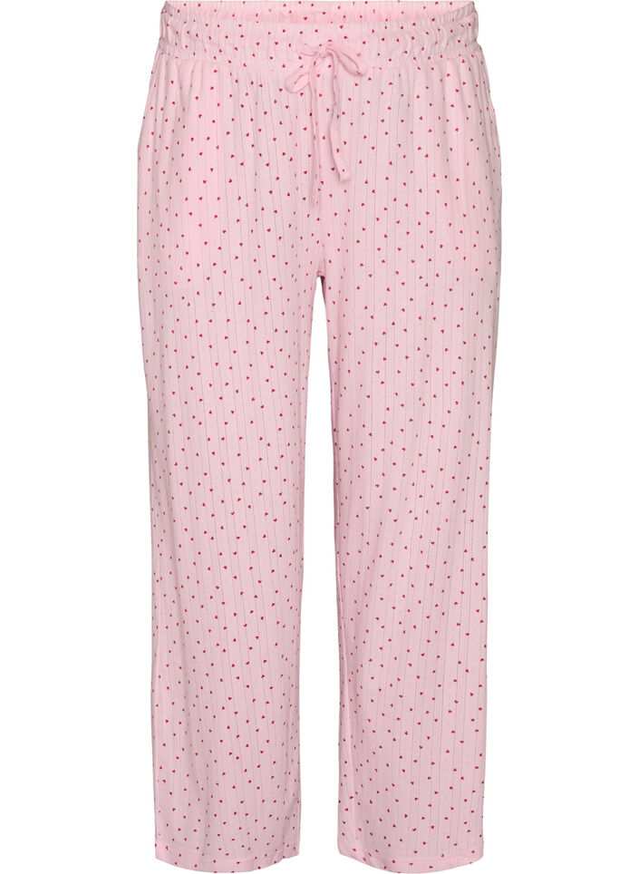 Organic cotton pyjama bottoms with eyelet embroidery, Pink, Packshot image number 0