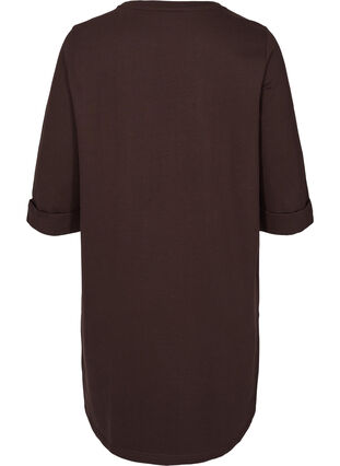 Cotton sweat dress with 3/4 sleeves and pockets, Molé, Packshot image number 1