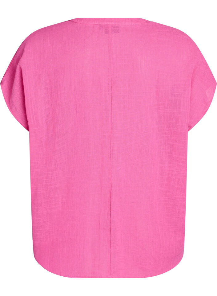 FLASH - Loose blouse with cap sleeves, Pink, Packshot image number 1