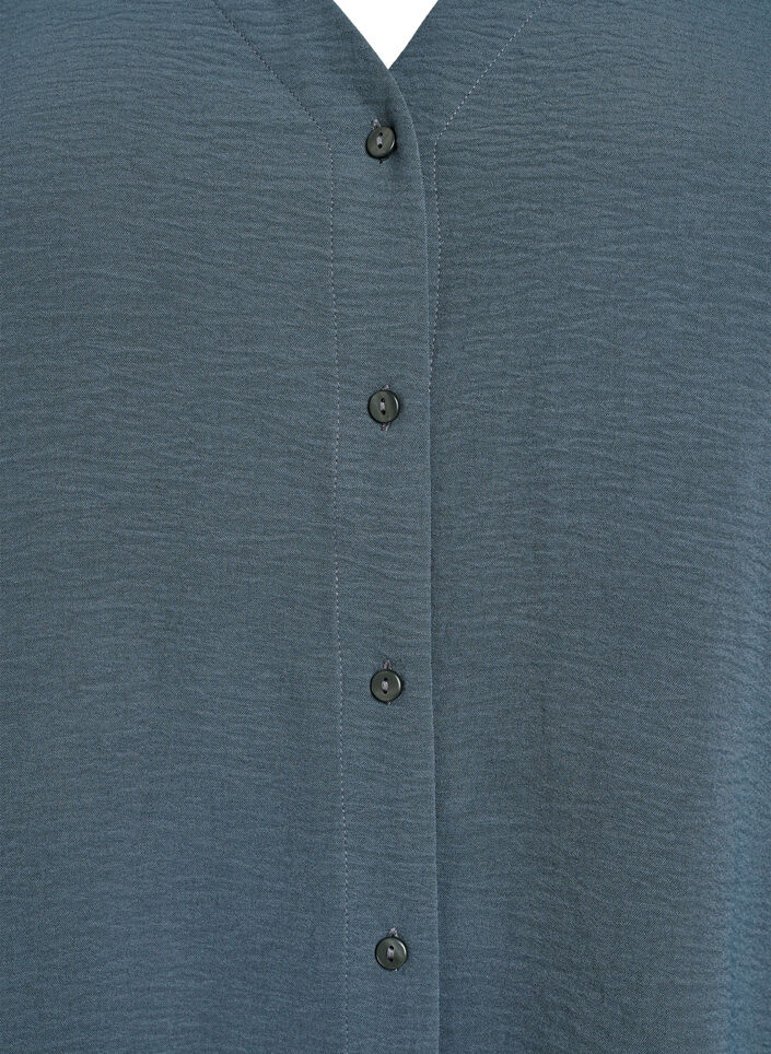 FLASH – Shirt Blouse with V-Neck and 3/4 Sleeves, Green, Packshot image number 2