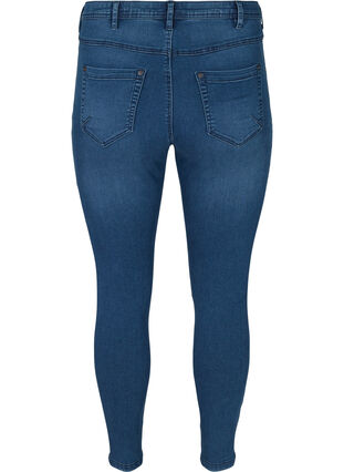 Cropped Amy jeans with a high waist and zip, Dark blue denim, Packshot image number 1