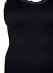 Seamless top with lace trim, Black, Packshot image number 2