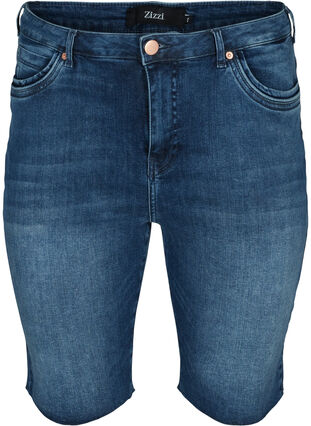 Amy denim shorts with a high waist, Blue denim, Packshot image number 0