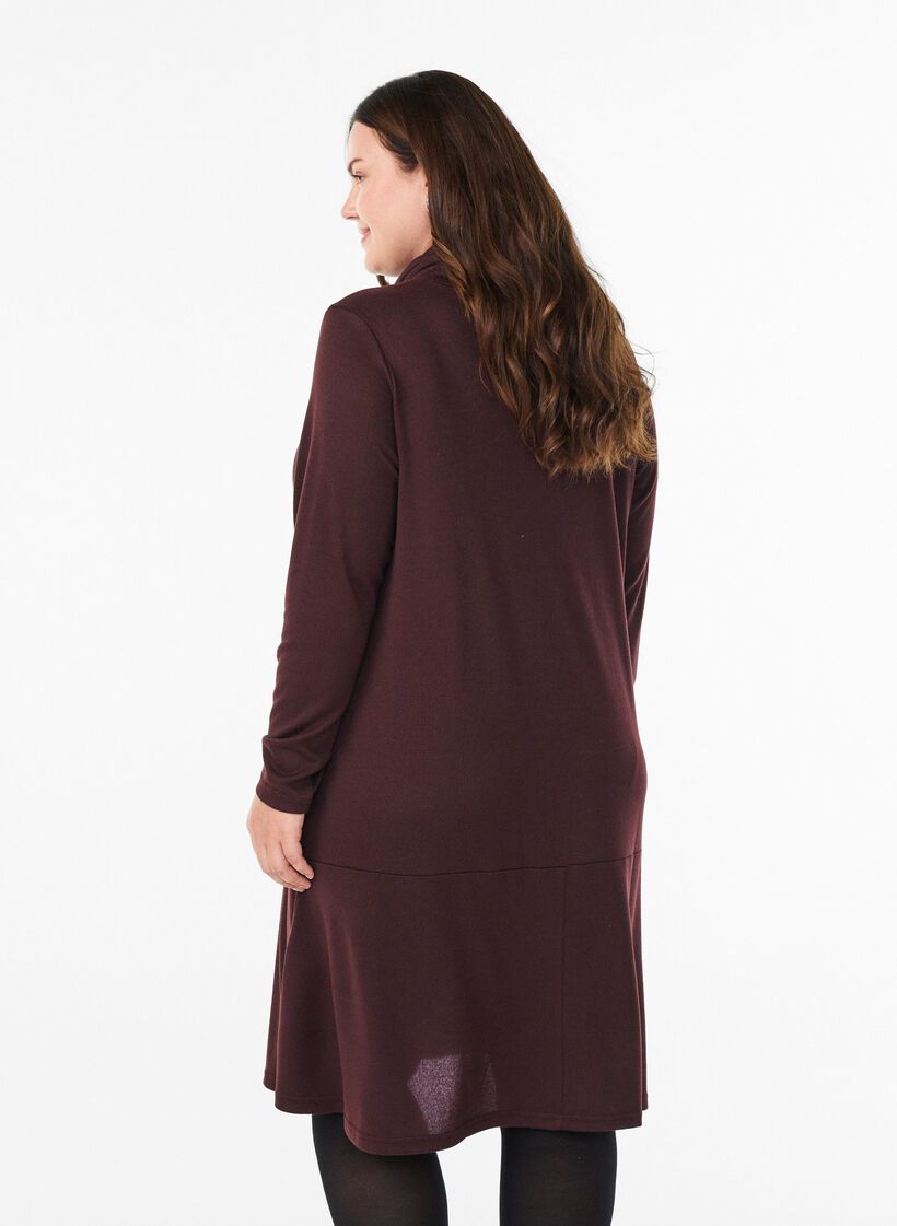 Jersey dress with high neck and pockets, Red, Model image number 2
