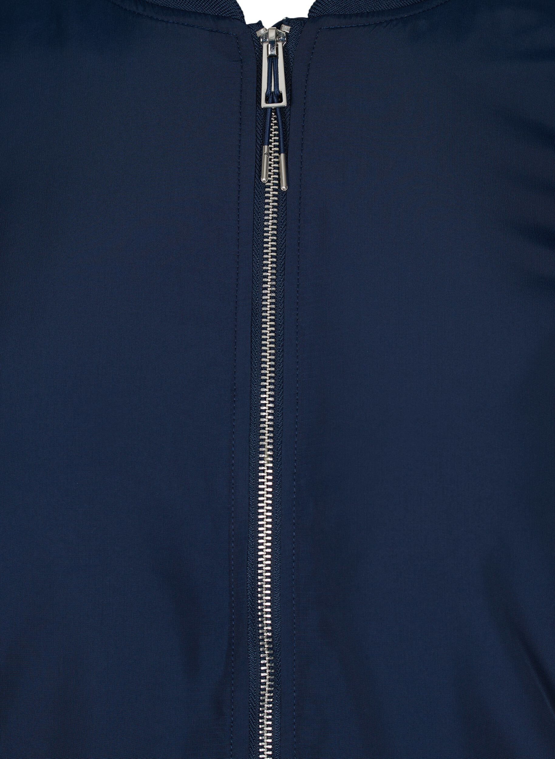 Zizzifashion Long bomber jacket with pockets, Navy Blazer, Packshot image number 2