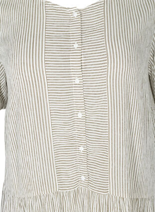 Short-sleeved dress with stripes and buttons, White Stripe, Packshot image number 2