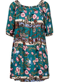 Beach dress in viscose with print