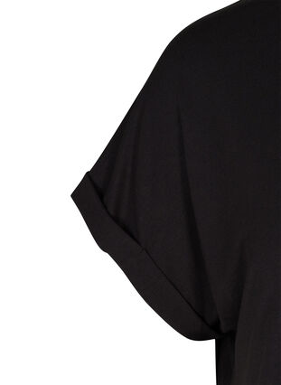 Round neck t-shirt made from a viscose mix, Black, Packshot image number 2