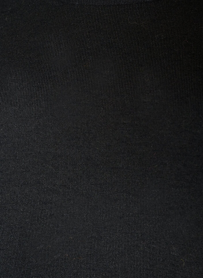 Short knitted dress with lace hem, Black, Packshot image number 2