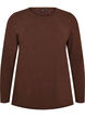 Basic jersey blouse with long sleeves, Brown, Packshot image number 0