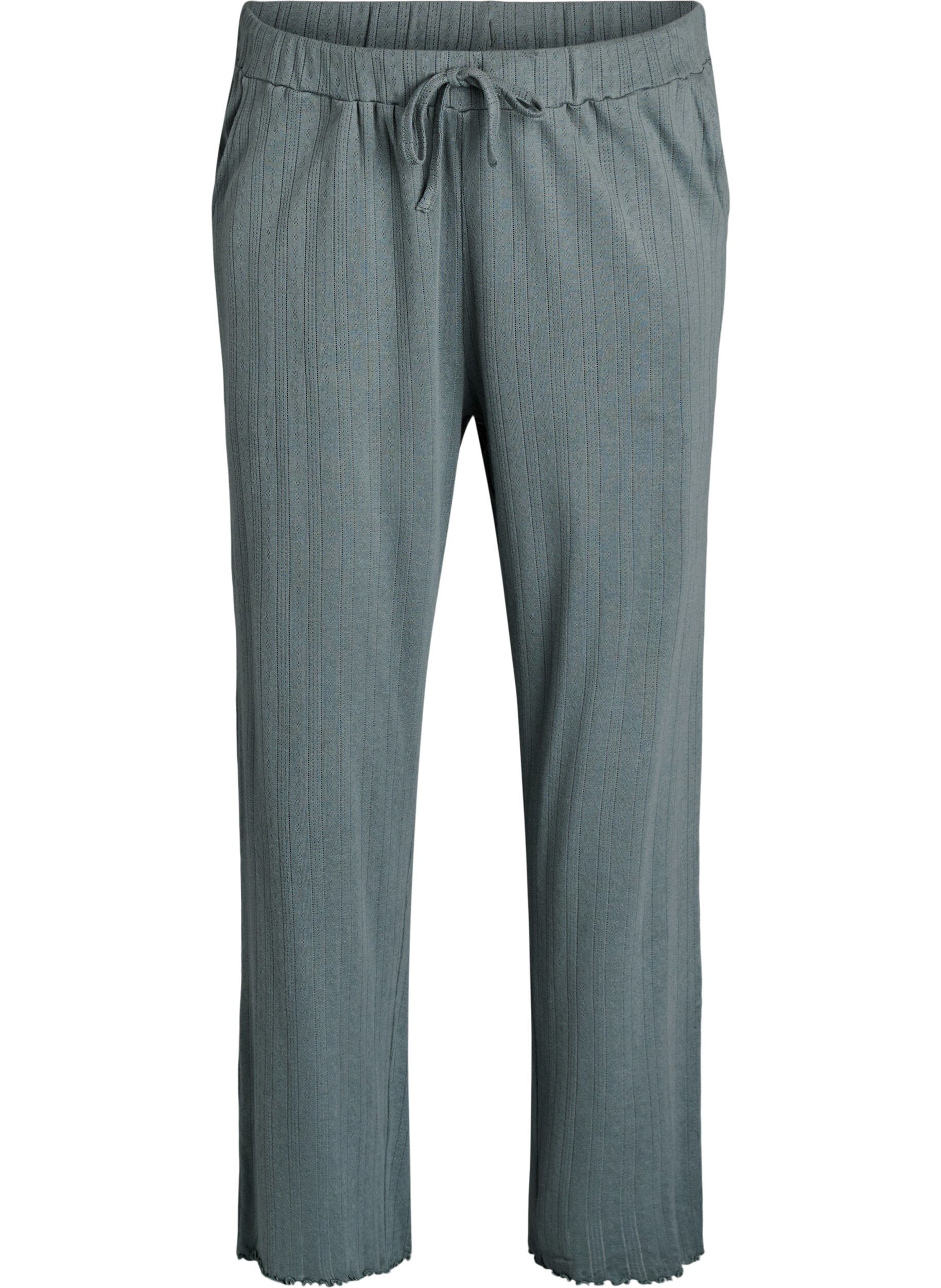 Zizzifashion Cotton night pants, Green, Packshot image number 0