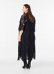 Midi lace dress with a V-neck, Black, Model image number 1