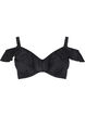 Bikini top with ruffles and underwire, Black, Packshot image number 0