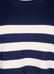 Striped viscose pullover with 3/4 sleeves, Navy Blazer/Birch, Packshot image number 2