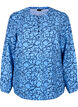 Long-sleeved blouse with pattern and buttons, Light Blue, Packshot image number 0