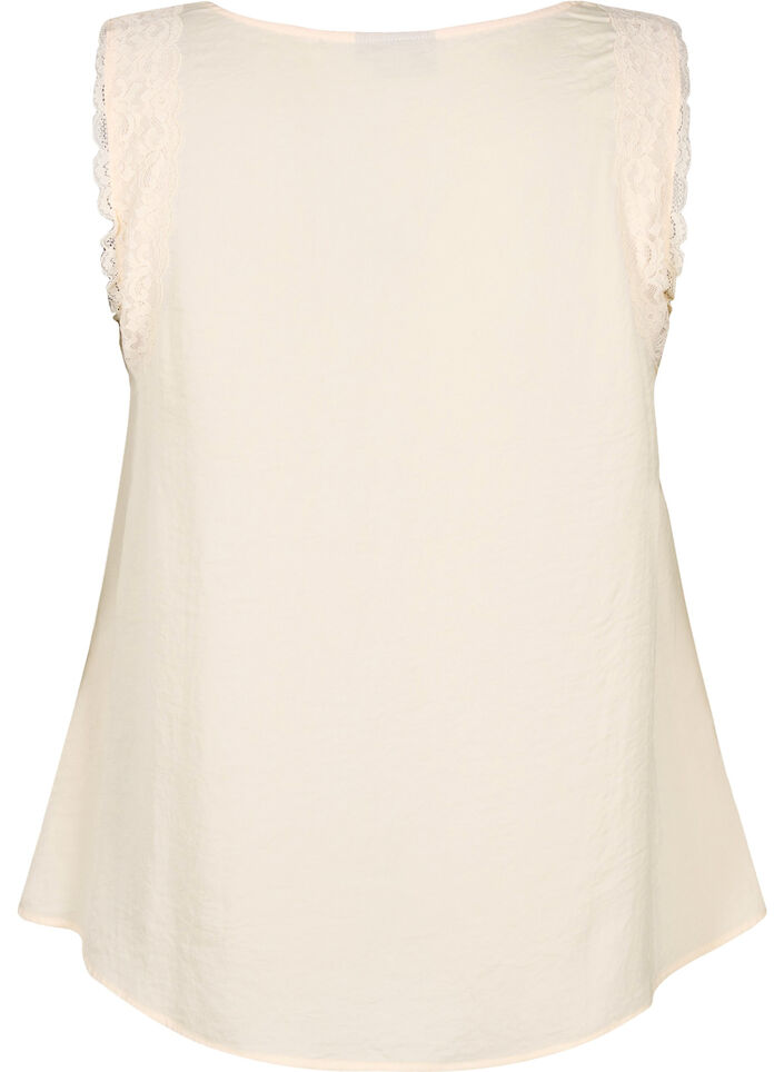 Top with lace and cross detail, White Smoke, Packshot image number 1