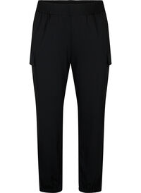 Cargo trousers with elastic waist