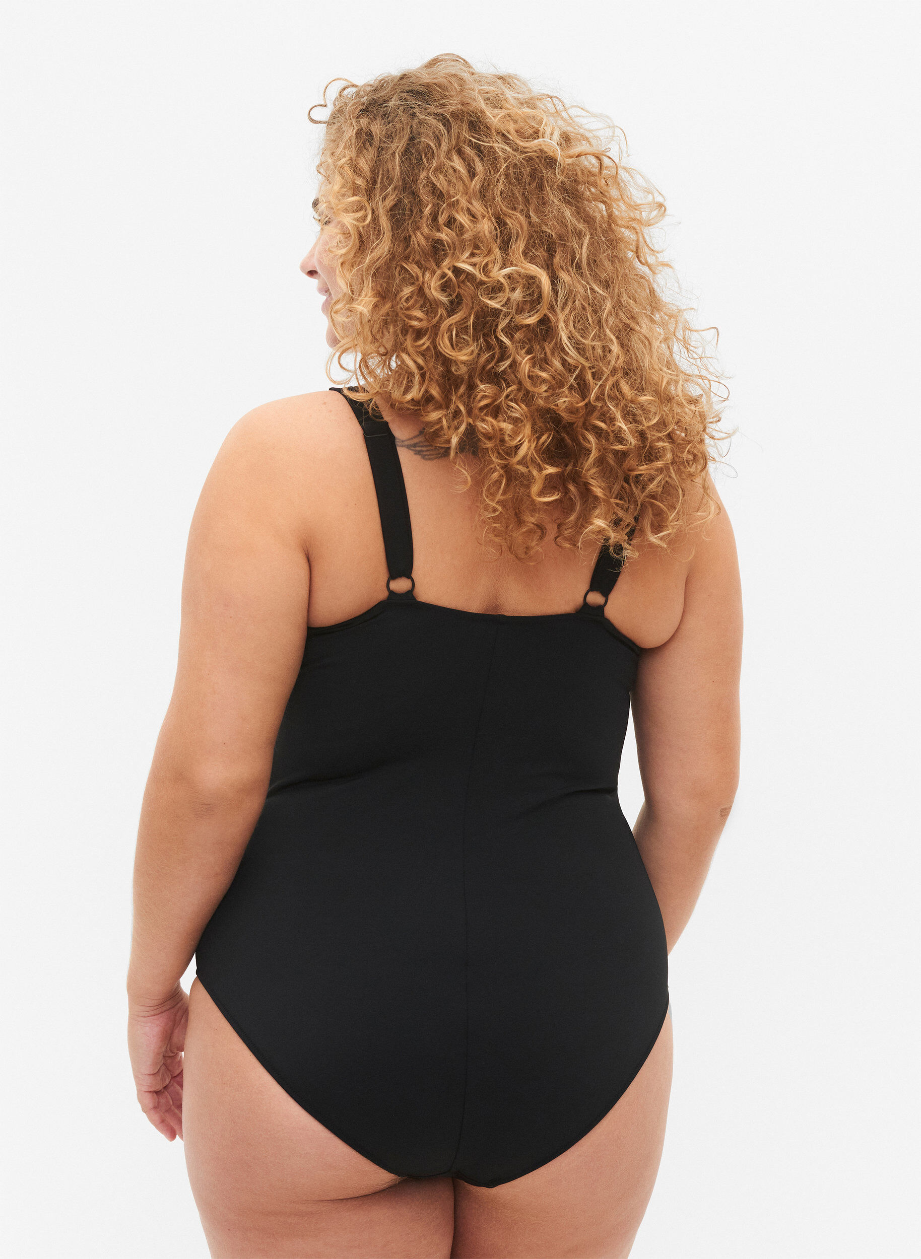 Zizzifashion Swimsuit with ruched details, Black, Model image number 1