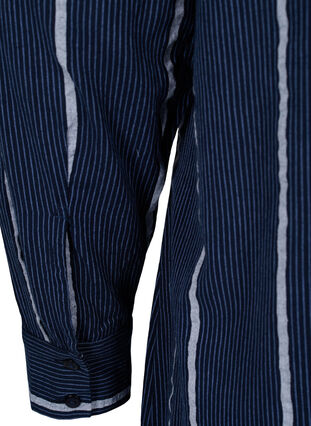 Long striped shirt dress in cotton, N.Sky w.White Stripe, Packshot image number 3