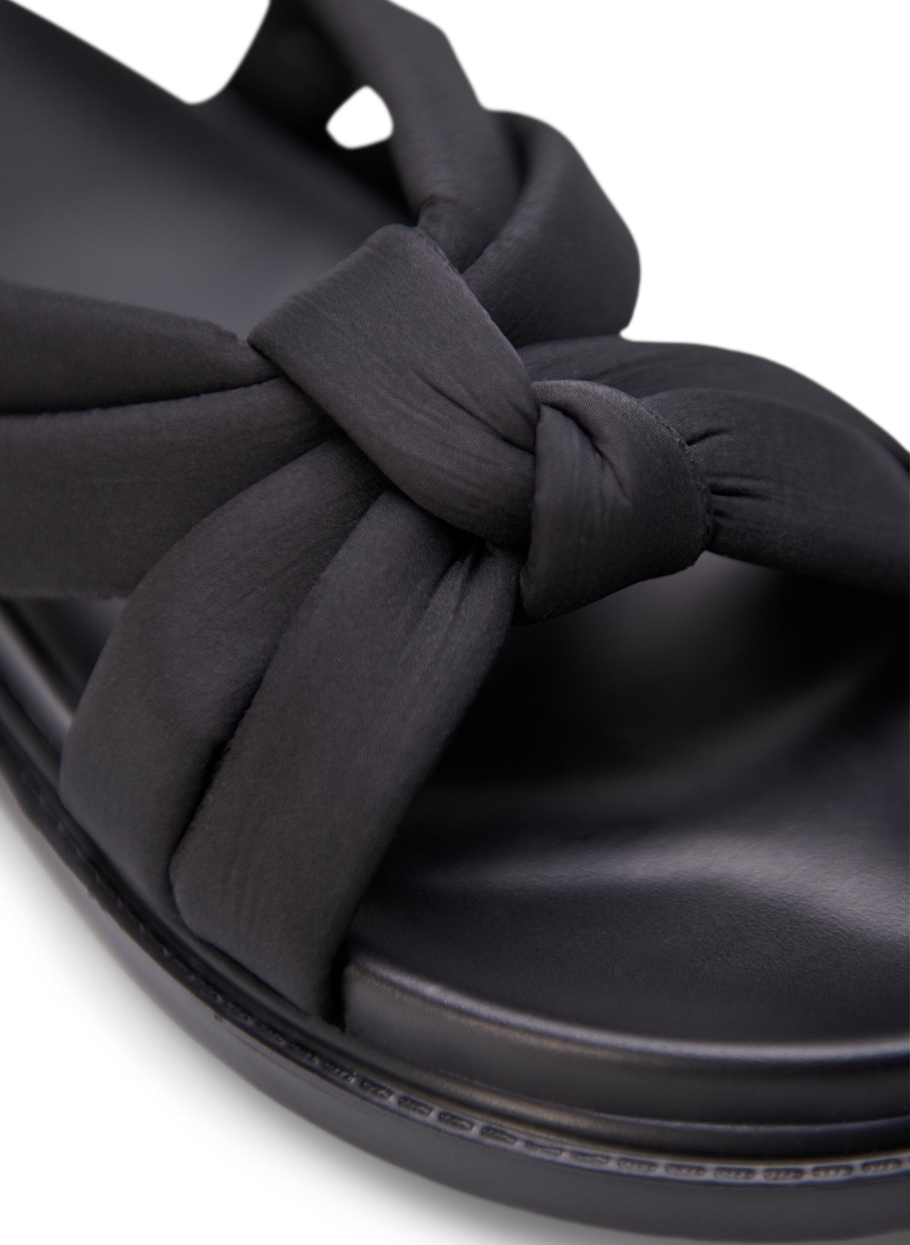 Zizzifashion Wide fit sandal with knot detail, Black, Packshot image number 3
