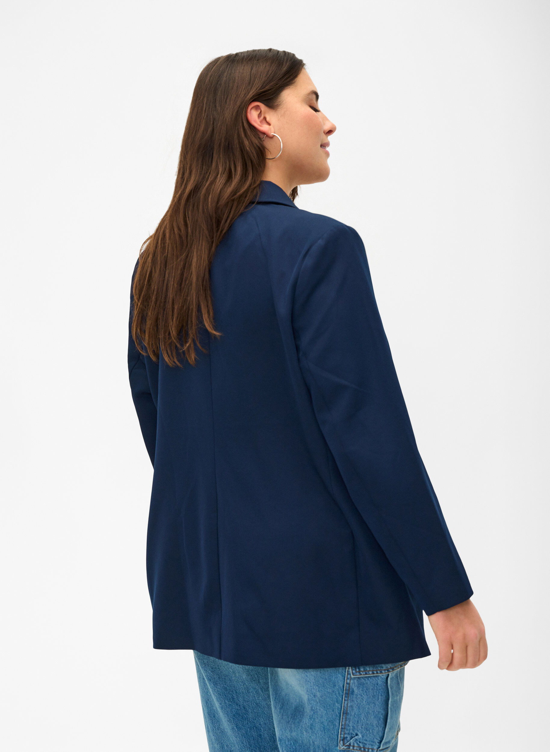 Zizzifashion Classic blazer with button closure, Navy Blazer, Model image number 1