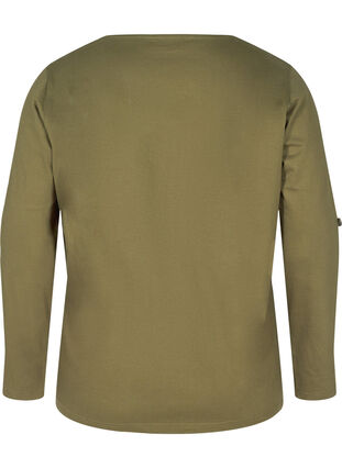 Cotton blouse with a zip detail, Ivy Green, Packshot image number 1