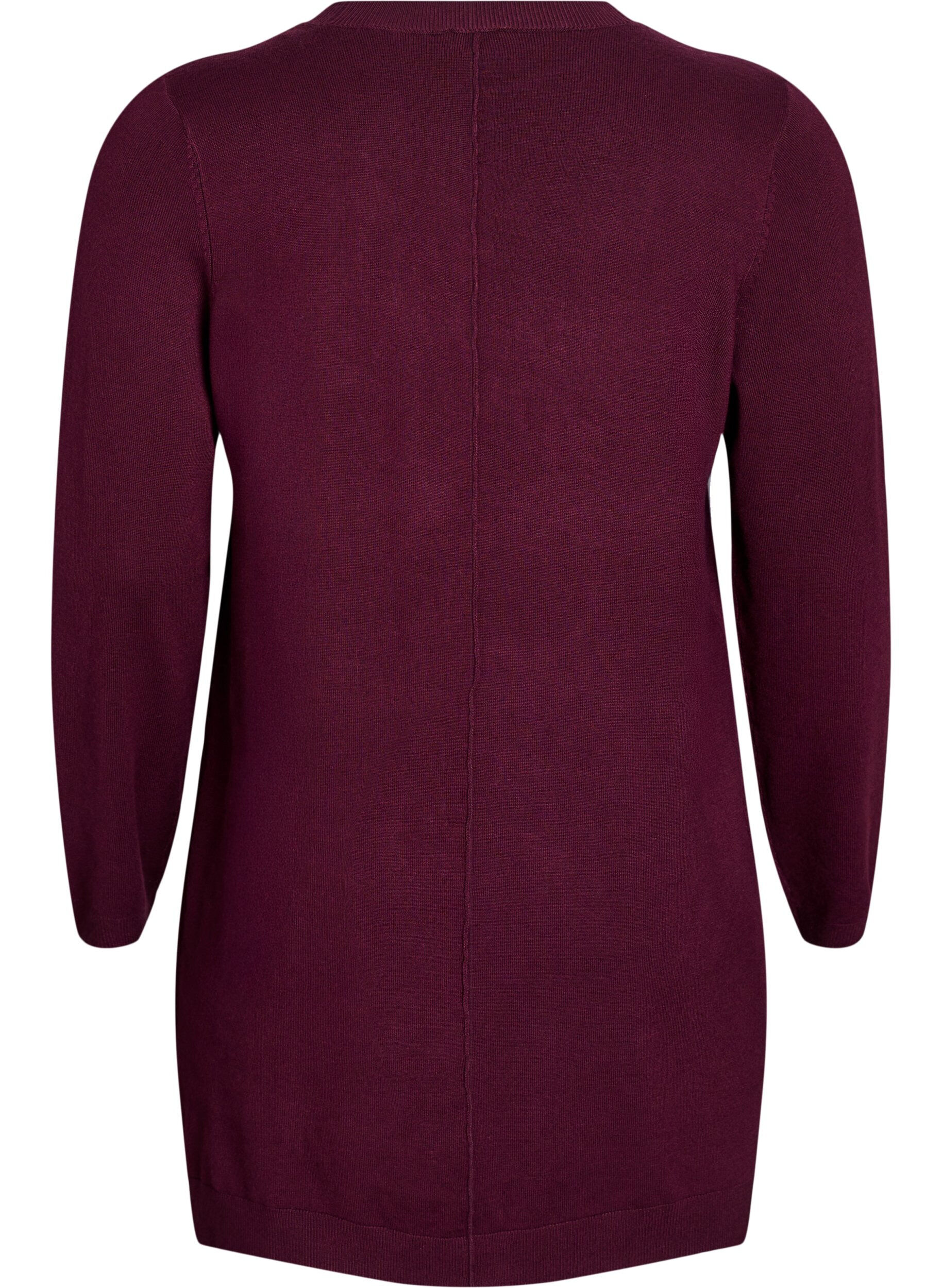 Zizzifashion Long knitted cardigan in a viscose blend, Red, Packshot image number 1