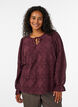 Long-sleeved blouse with lace pattern, Dark Bordeaux, Model image number 0