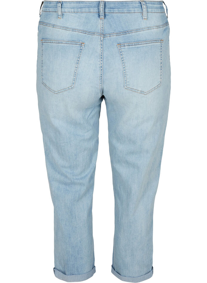 7/8 jeans with rolled up hems and high waist, Light Blue, Packshot image number 1
