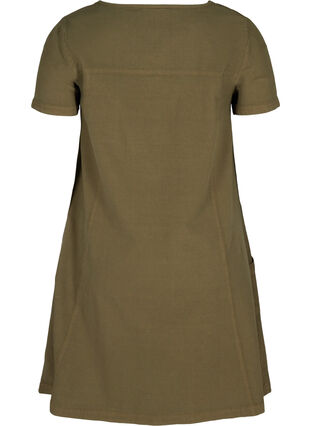 Short-sleeved cotton dress, Ivy Green, Packshot image number 1