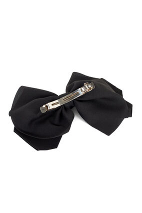 Hair clip with a large bow, Black, Packshot image number 1