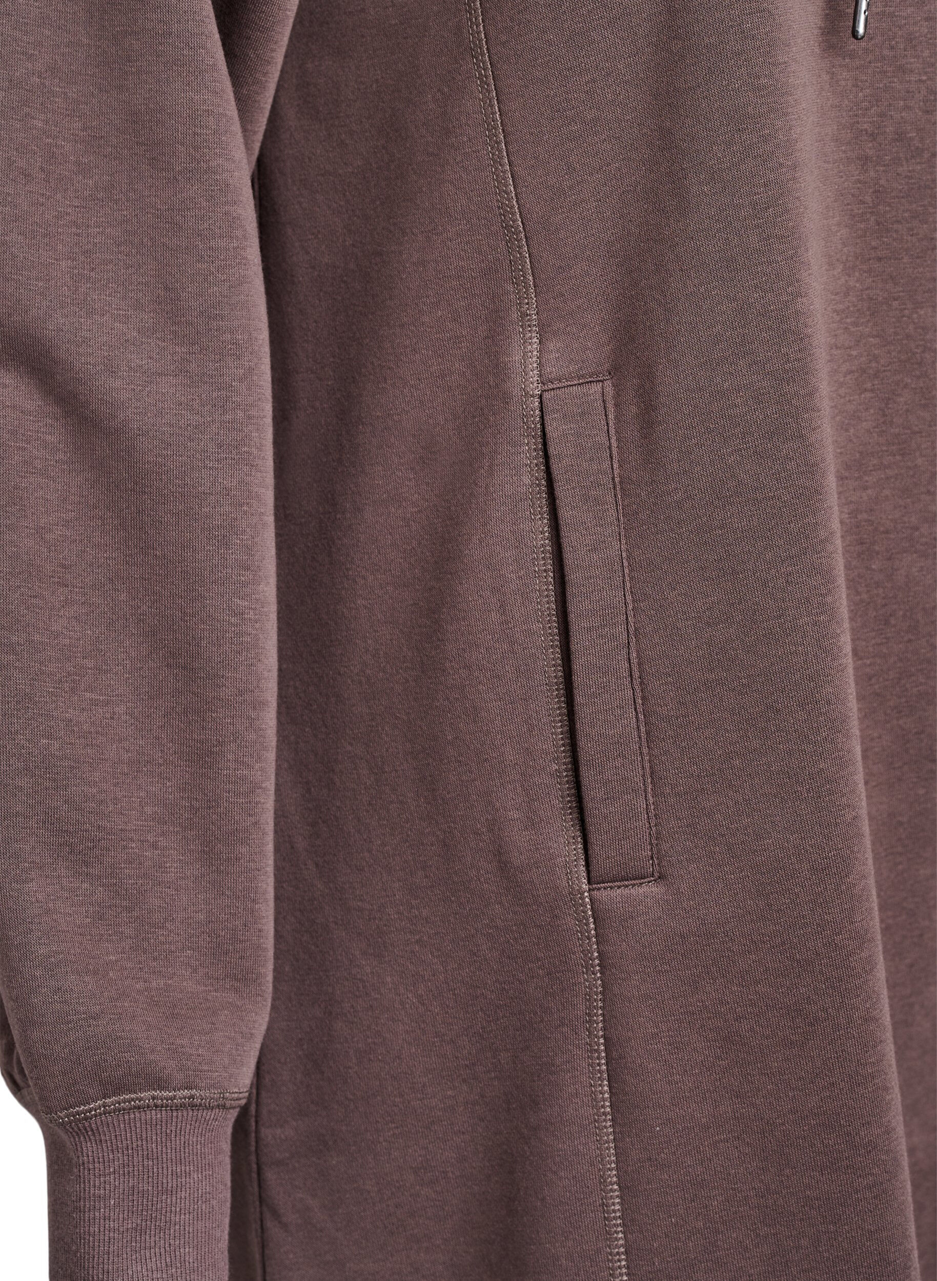 ZizzifashionShort sweatshirt dress with high collar and pockets, Brown, Packshot image number 3
