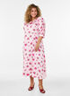Floral midi dress with puff sleeves, Pink, Model image number 0