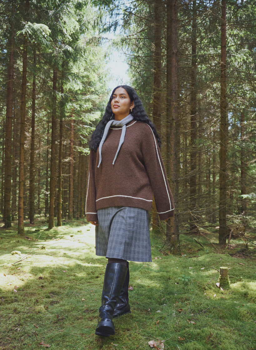 Short A-line skirt, Dark Grey, Image