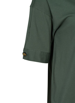 Short-sleeved cotton tunic, Green , Packshot image number 2