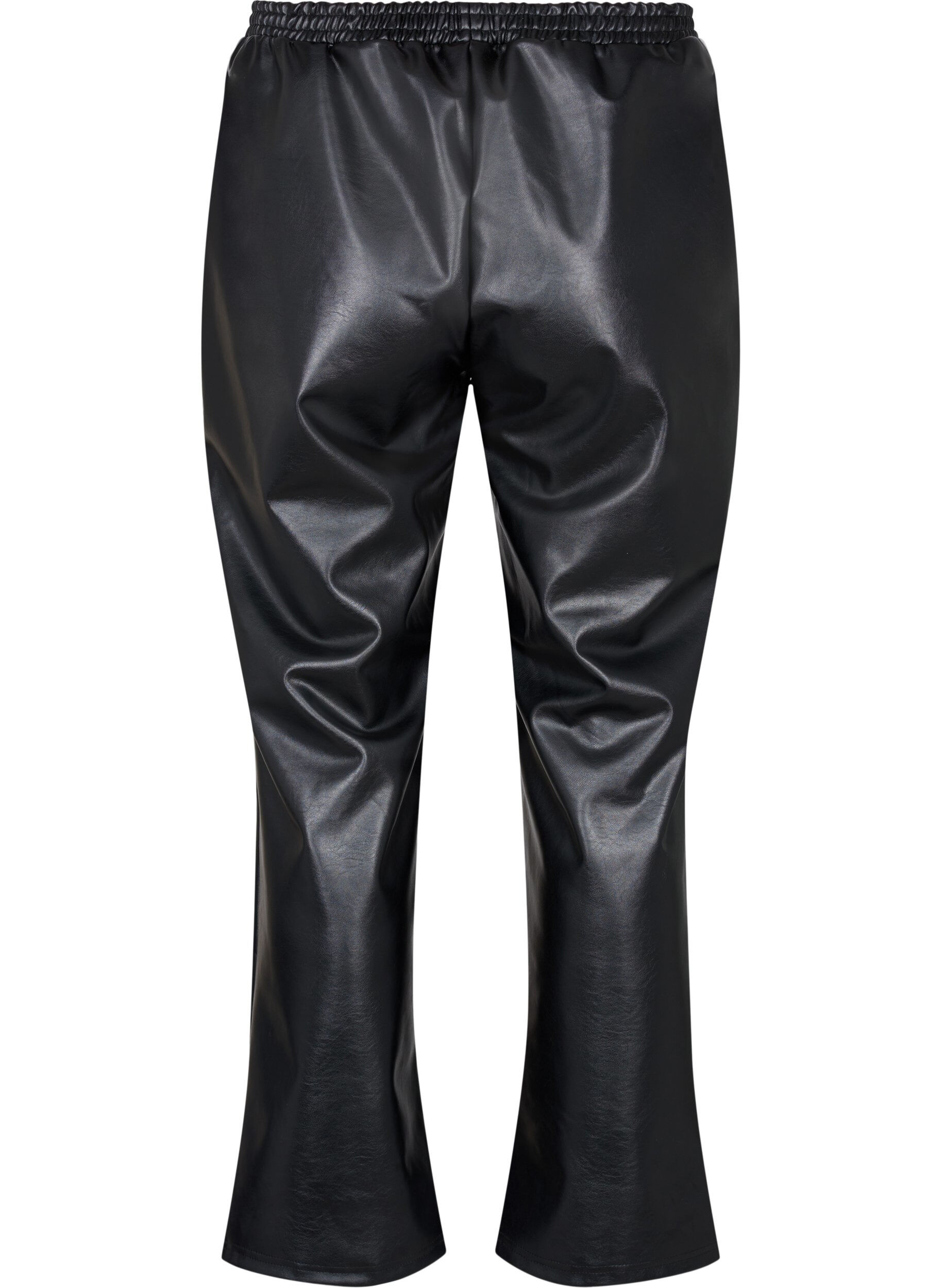 Zizzifashion Faux leather trousers with pockets, Black, Packshot image number 1