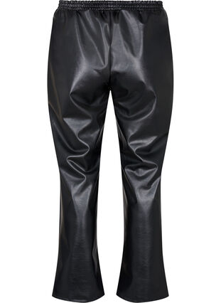 Faux leather trousers with pockets, Black, Packshot image number 1