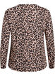 Long-sleeved blouse with leopard print, Brown, Packshot image number 1