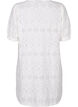 Short dress with v-neck and hole pattern, Bright White, Packshot image number 1