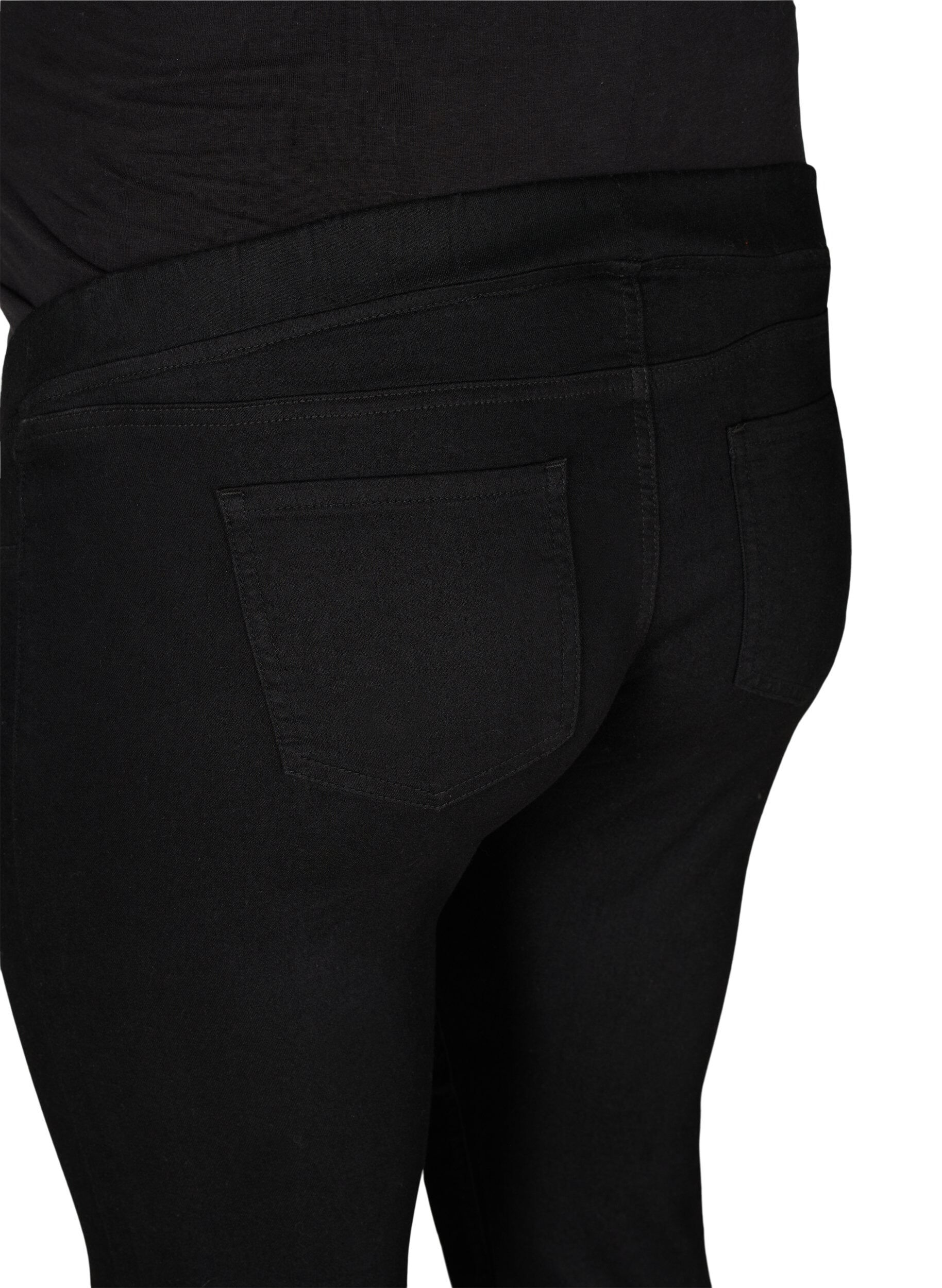Zizzifashion Maternity jeggings with back pockets, Black, Packshot image number 3