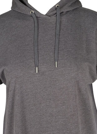 Long sweatshirt with short sleeves, Dark Grey Melange, Packshot image number 2