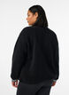 Teddy fleece jacket with stripe details, Black, Model image number 2
