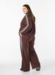 Loose training trousers with a high waist and stripe detail, Brown, Model image number 2