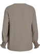 Blouse with smock cuffs and V-neck, Beige, Packshot image number 1