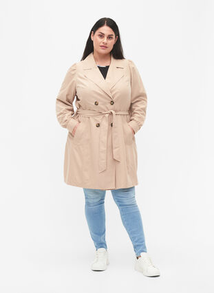 Trench coat with belt and pockets, Nomad, Model image number 2