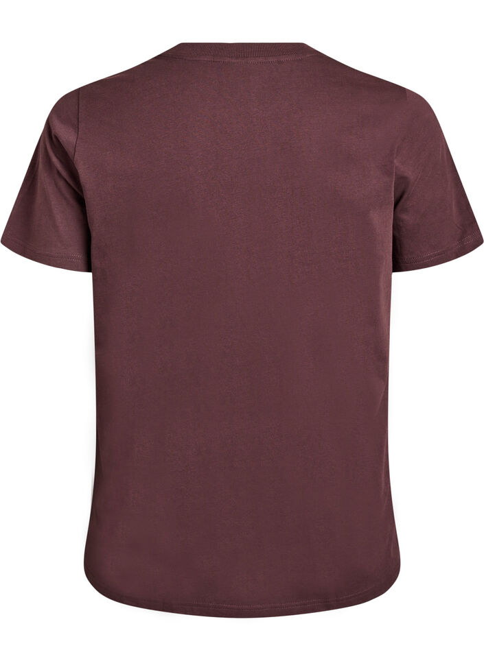Basic cotton T-shirt with round neck, Brown, Packshot image number 1