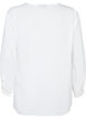 Solid colour shirt with v-neck, Bright White, Packshot image number 1