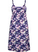 Floral viscose strap dress with smocking, Blue Flower, Packshot image number 1